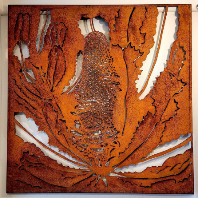 Banksia Wall Art in Rusted Steel Banksia Wall Art in Rusted Steel