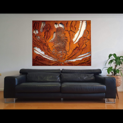 Banksia Wall Art in Rusted Steel Banksia Wall Art in Rusted Steel