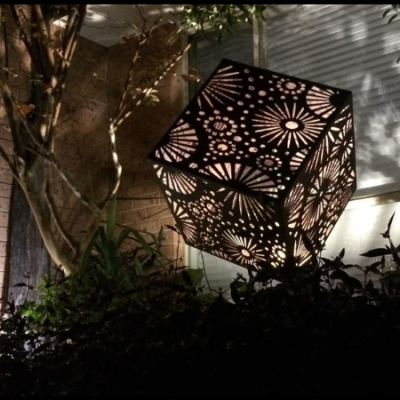 Cubism Sculpture Cubism Garden Sculpture with Fireworks Pattern