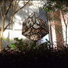 Cubism Garden Sculpture with Fireworks Pattern