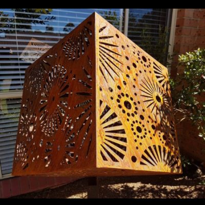 Cubism Sculpture with Fireworks Pattern Cubism Sculpture with Fireworks Pattern