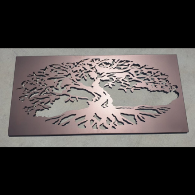 Fig Tree Decorative Screen in Burnished Copper Powder Coated Aluminium Fig Tree Decorative Screen in Burnished Copper Powder Coated Aluminium