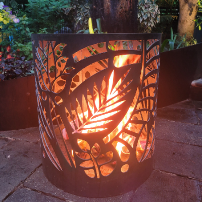 Medium Round outdoor Fire Pit Floral