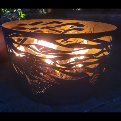 Squat Round Fire Pit- Gum Leaf Squat Round Fire Pit- Gum Leaf