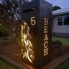 Ironbark Letterbox in Corten Steel with Gum Leaf Cascade Perspex - Custom Chute