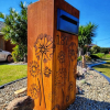 Ironbark Letterbox with Agapanthus pattern in Rust