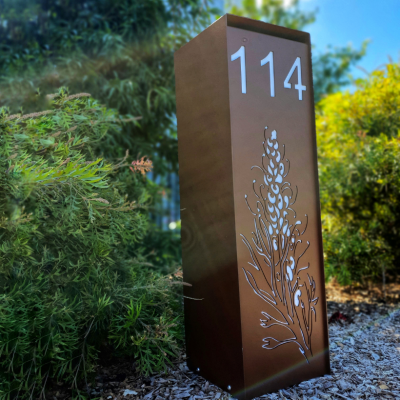 Compact Letterbox with Grevillea Pattern and Frosted Perspex Compact Letterbox with Grevillea Pattern and Frosted Perspex