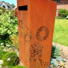 Medium Letterbox with Agapanthas pattern - Natural Rust Finish