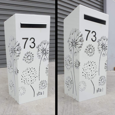 Medium Letterbox Agapanthus Pattern Surfmist Powder Coat Medium Letterbox Agapanthus Pattern Surfmist Powder Coat