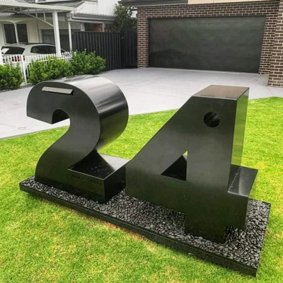 Large Numeral Letterboxes 2 & 4 in Powder Coated Aluminium Large Numeral Letterboxes 2 & 4 in Powder Coated Aluminium