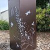 Medium Letterbox in Powder Coated aluminium. Grevillea with Bees pattern.