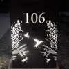 Custom Metal Free standing Parcel Letterbox in Cor-Ten Steel. Grevillea with Honey eater pattern. Perspex.