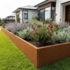 6mm outdoor Cor-Ten steel garden edging 300mm tall - curved with rusted rustic finish