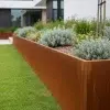 tall large Corten steel outdoor garden edging square with top lip