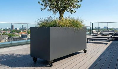 3m rectangle PC planter - dark grey. 3m rectangle PC planter - dark grey.