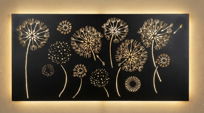 Agapanthus pattern - simple black - backlit Agapanthus pattern - simple black - backlit