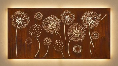 Agapanthus pattern - simple rust - backlit