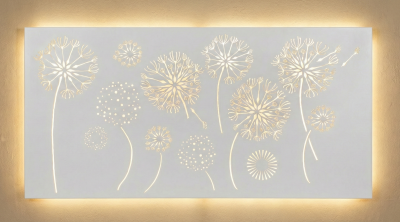 Agapanthus pattern - simple white - backlit Agapanthus pattern - simple white - backlit