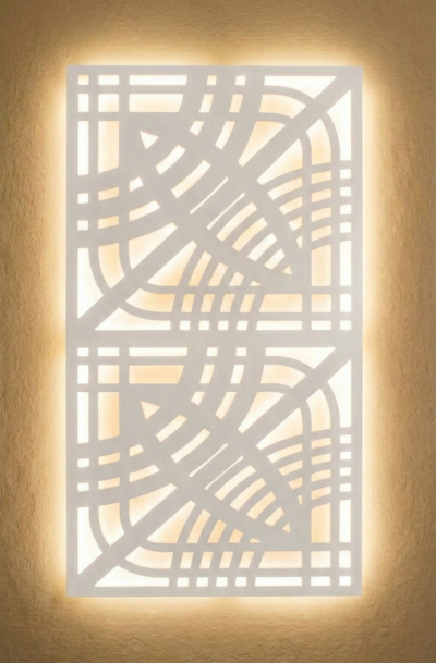Art Deco pattern - simple white - backlit