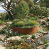 Planter - 6mm Corten steel round in garden setting