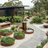 Various planters installed - 3mm Cor-Ten steel.