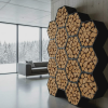 custom log rack - hexagon