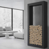 Custom log rack - rectangle wall mounted