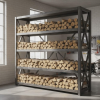 Custom log rack - shelving