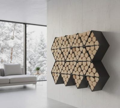Custom log rack - wall mounted