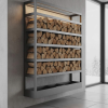 Custom log rack - wall mounted shelving