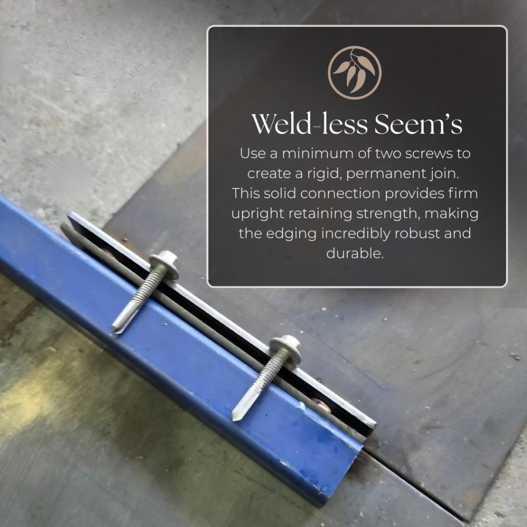 Garden edging with screws and no welding