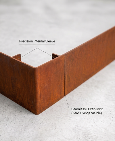 Seamless corner join schematic Seamless corner join schematic